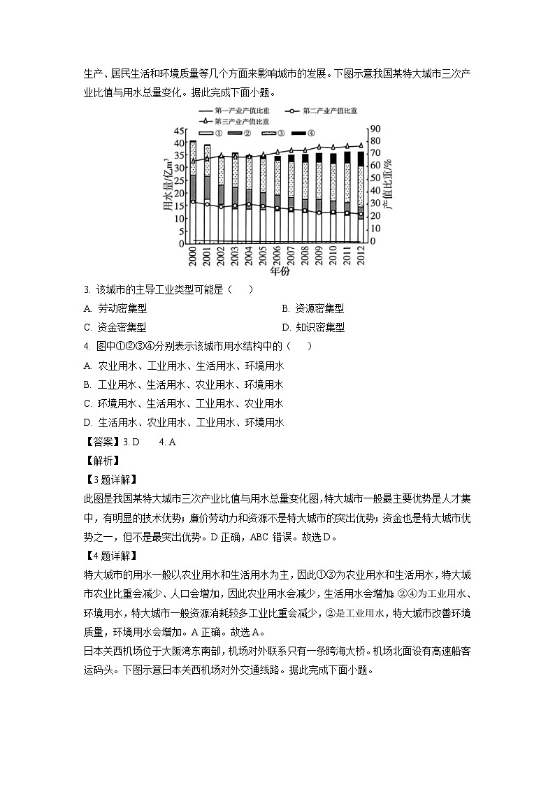 2023届山东省潍坊市高考二模地理试卷(解析版)第2页