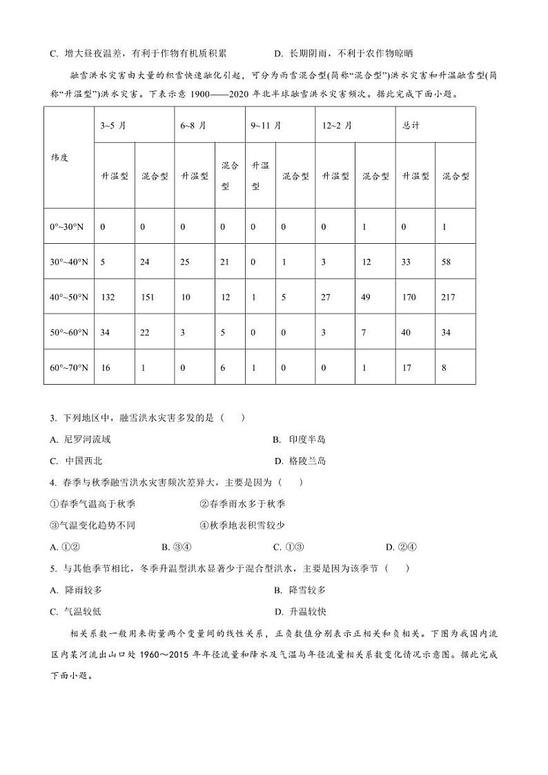 地理丨山东省济宁市实验中学2025届高三上学期10月月考地理试卷及答案第2页