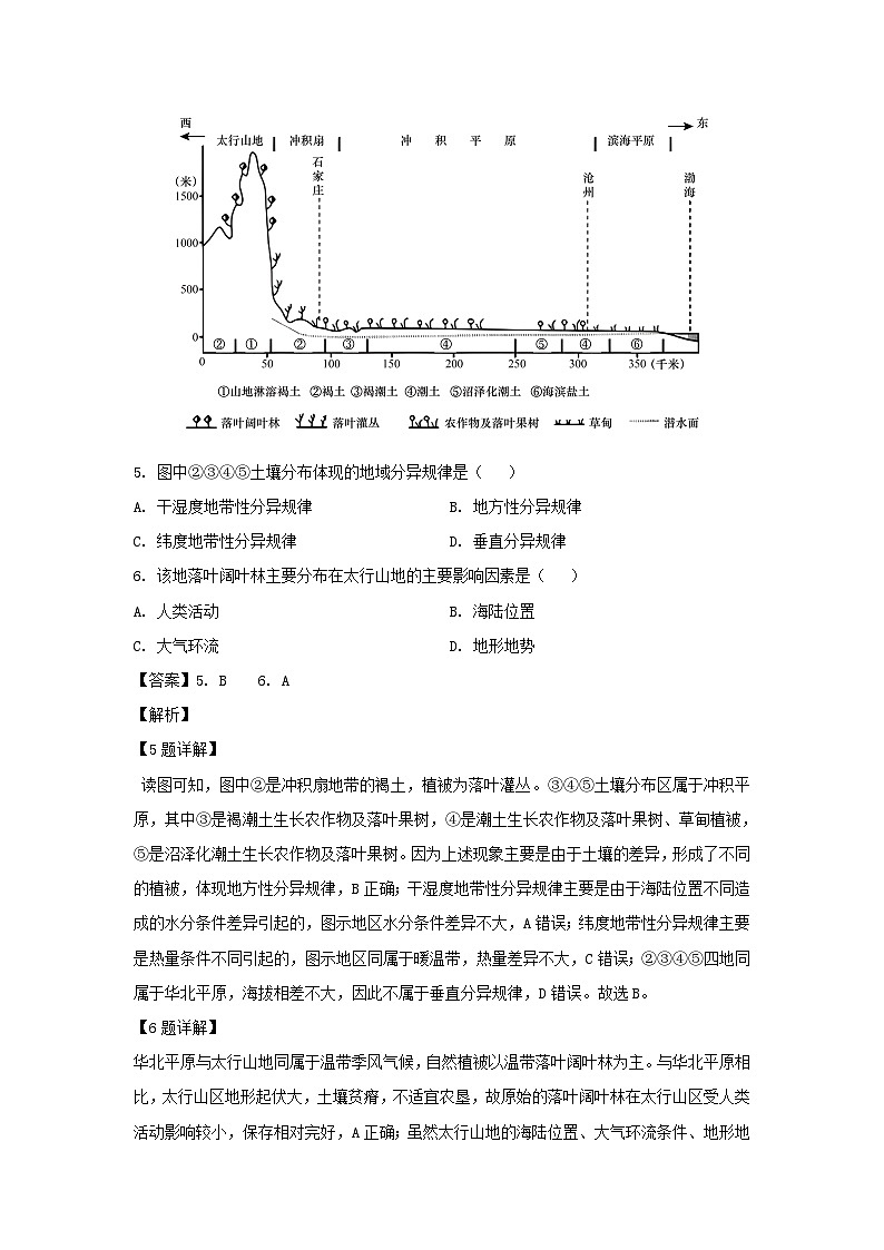 浙江省丽水市2022-2023学年高二下学期期末地理试卷(解析版)第3页