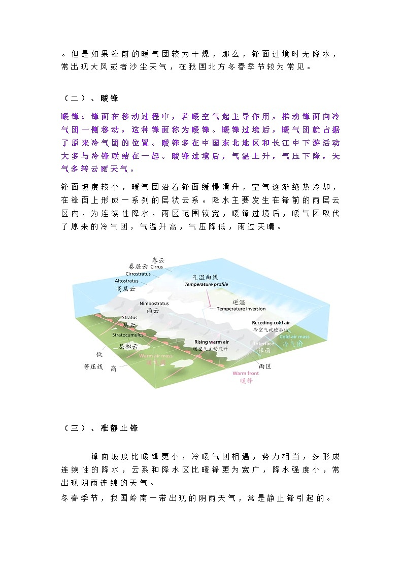 2025届高考一轮复习地理试题中的七种锋：锢囚锋、倒暖锋、河口锋、准静止锋、冷锋、暖锋 干线第3页