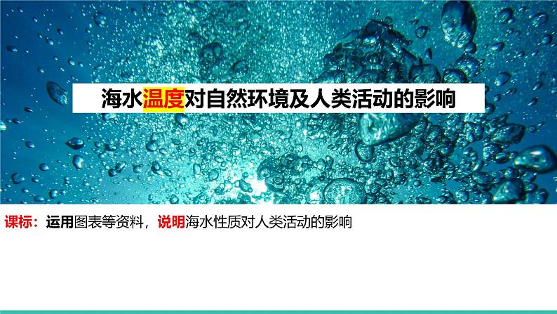 2025届高考地理一轮复习课件 海水温度对自然环境及人类活动的影响01