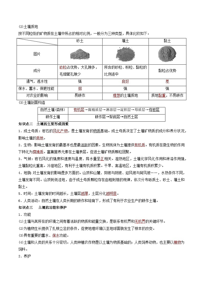 人教版高中地理必修第一册同步讲义5.2土壤（2份，原卷版+解析版）03