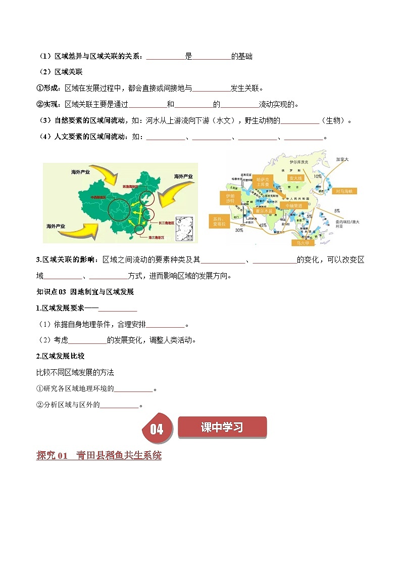 人教版高中地理选择性必修二同步讲义1.2 区域整体性和关联性（原卷版）第3页