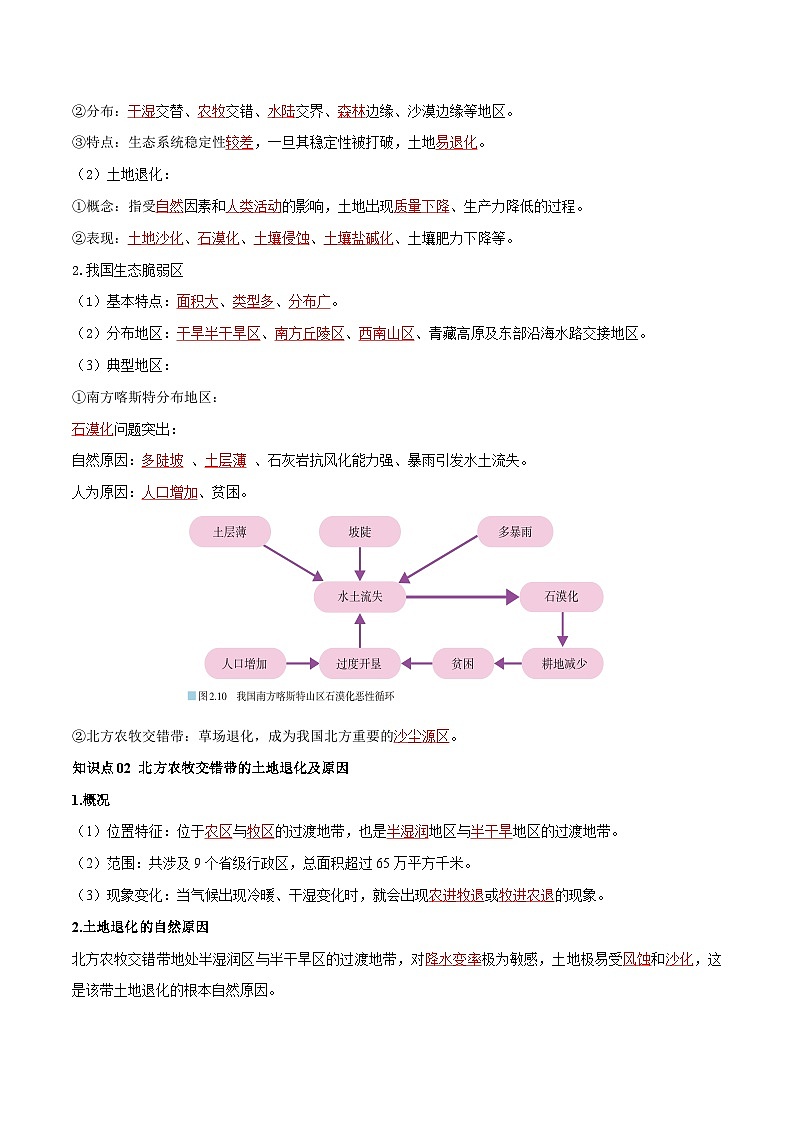 人教版高中地理选择性必修二同步讲义2.2 生态脆弱区的综合治理（解析版）第2页