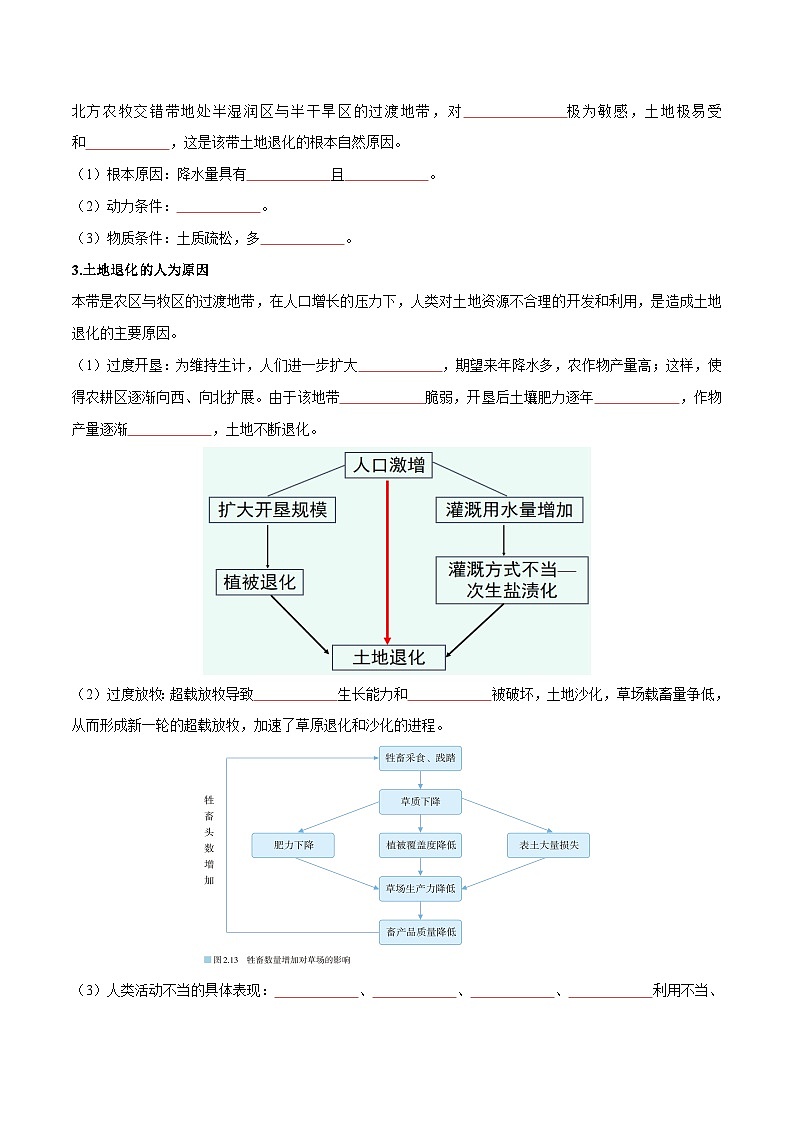 人教版高中地理选择性必修二同步讲义2.2 生态脆弱区的综合治理（原卷版）第3页