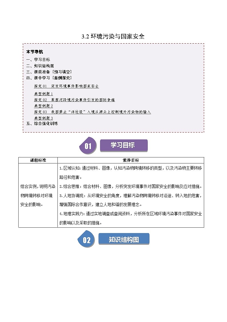 人教版高中地理选择性必修三同步讲义3.2环境污染与国家安全（学案）（解析版）第1页