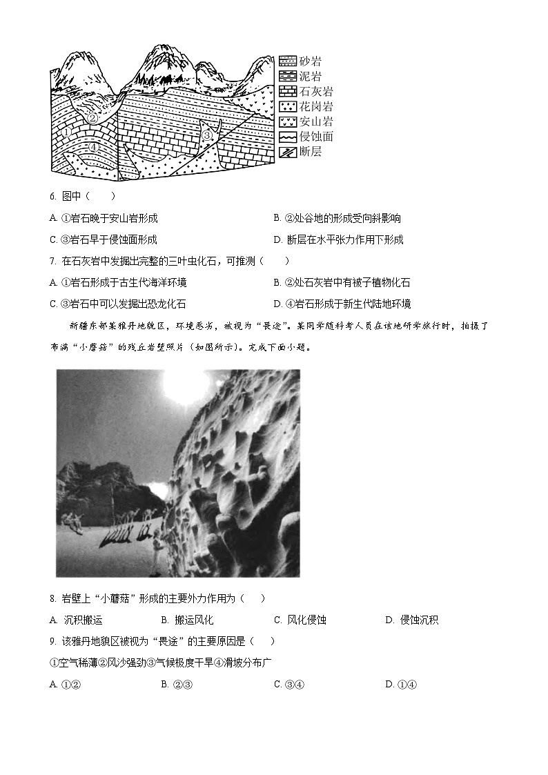 浙江省金华市义乌中学2022-2023学年高二上学期期中地理试题 Word版无答案第2页