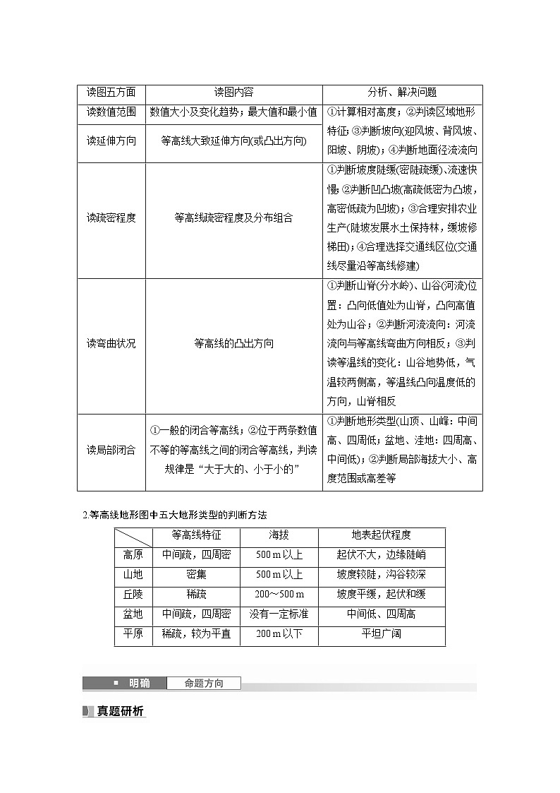 第一部分 第一章 课时2　等高线地形图的判读和计算（教师版）第3页