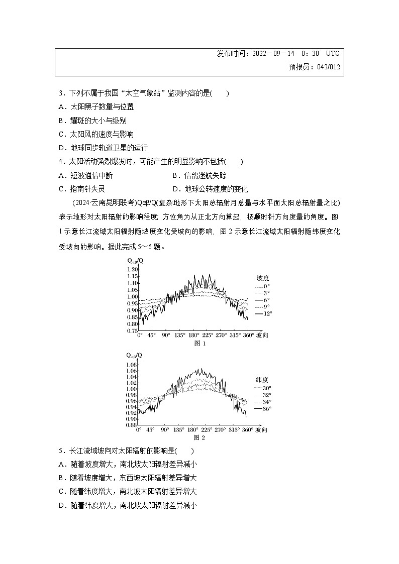 第一部分 第二章 第一讲 课时五　太阳对地球的影响（课件+讲练）-2025高考大一轮复习地理（湘教版）02