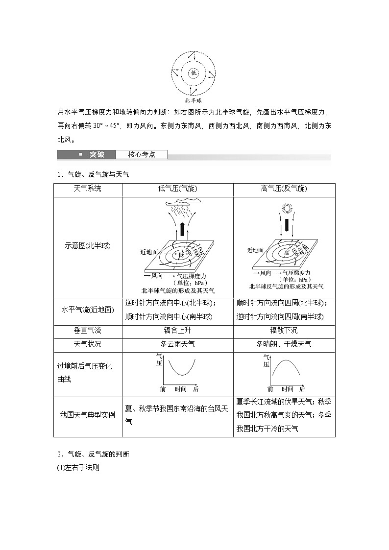 第一部分 第四章 第3讲 课时28　气旋、反气旋与天气（讲义）第2页