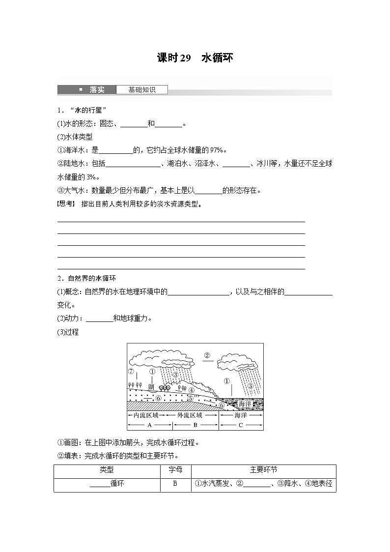 第一部分 第五章 课时29 水循环（讲义）第2页