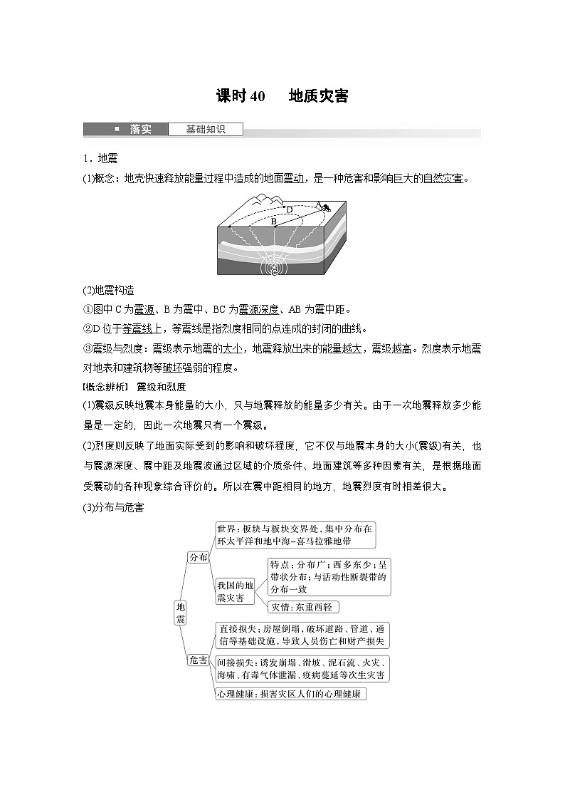 第一部分 第七章 课时40　 地质灾害（教师版）第1页