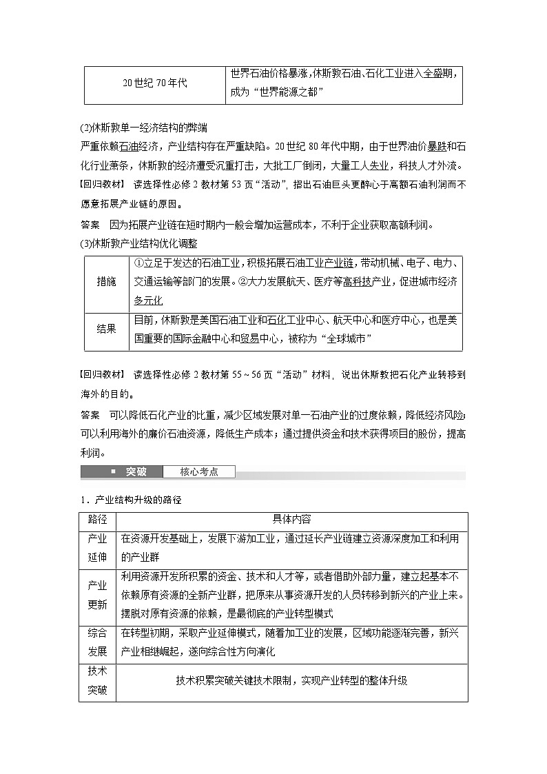 第三部分 第二章 课时60　产业转型地区的结构优化——以美国休斯敦为例（教师版）第2页