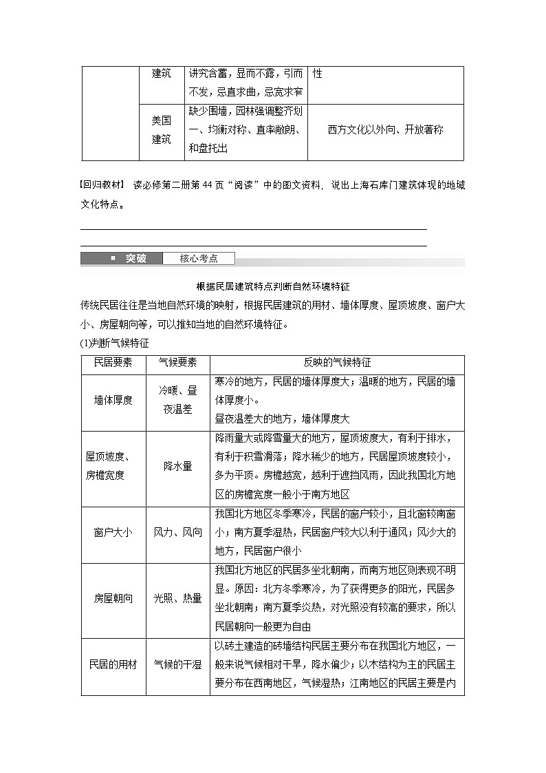 第二部分 第二章 课时45　地域文化与城乡景观（讲义）第2页