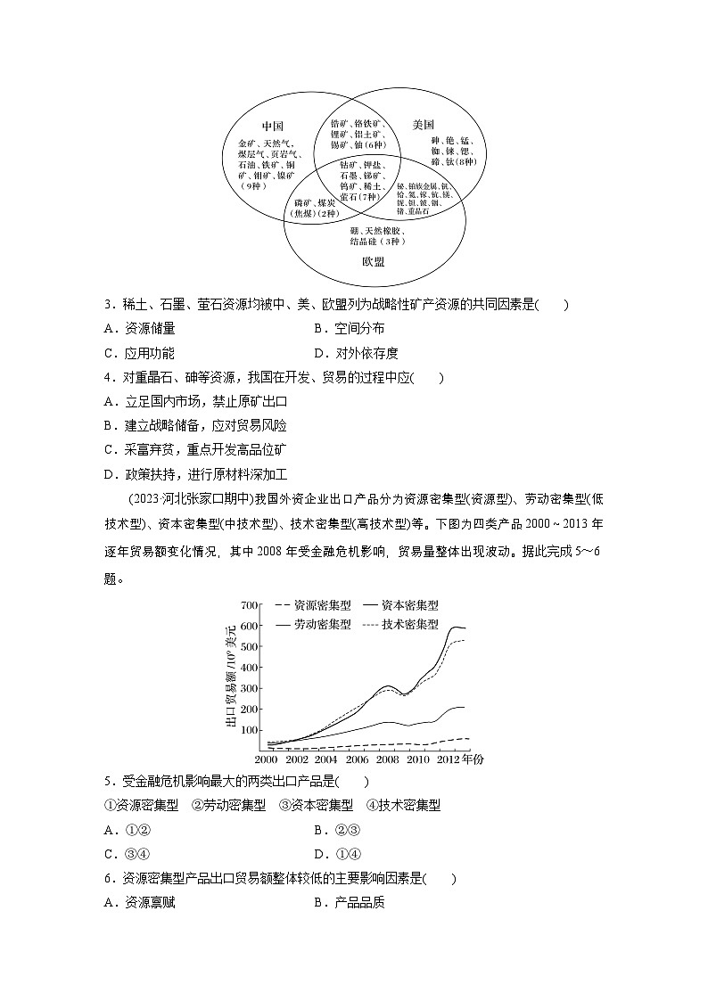 第四部分 第二章 训练71　矿产资源与国家安全（练习）第2页