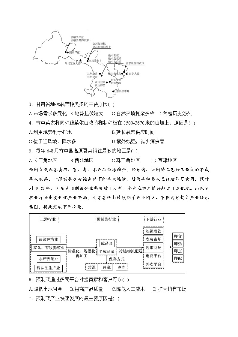 2025届高考地理一轮复习专题训练： 产业区位选择（含解析与答案）第2页