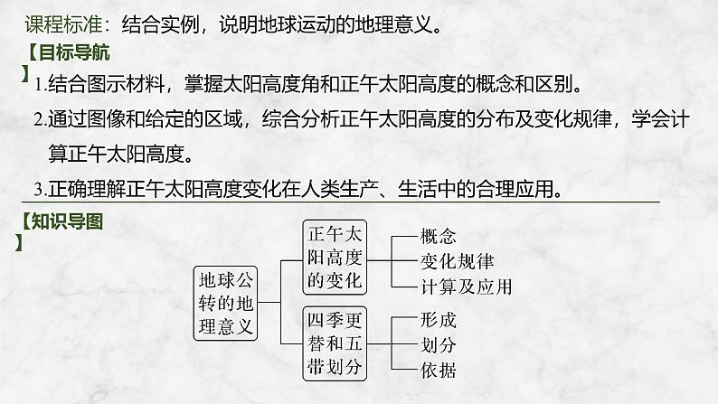 2025届高中地理一轮复习课件：第一部分自然地理第三单元地球的运动第11课时　正午太阳高度的变化　四季更替和五带划分（共40张ppt）第2页