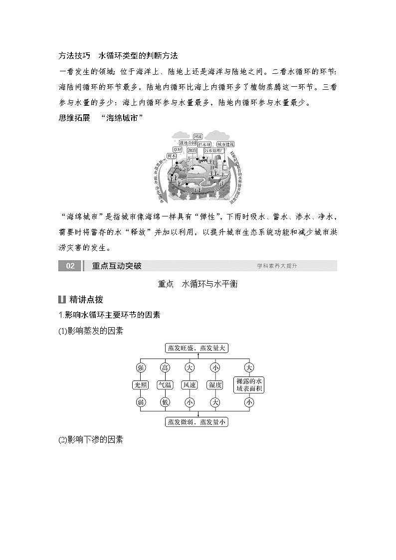 2025届高中地理一轮复习讲义：第一部分自然地理第六单元地球上的水第22课时　水循环（教师版）第3页