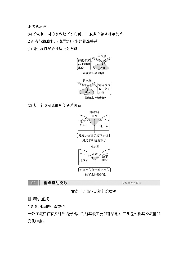 2025届高中地理一轮复习讲义：第一部分自然地理第六单元地球上的水第23课时　陆地水体间的相互关系（教师版）第3页