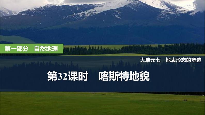 2025届高中地理一轮复习课件：第一部分自然地理第七单元地表形态的塑造第32课时　喀斯特地貌（共28张ppt）第1页