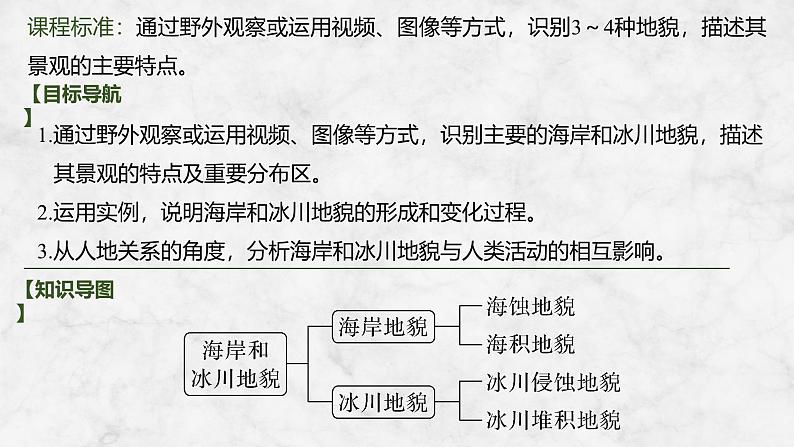 2025届高中地理一轮复习课件：第一部分自然地理第七单元地表形态的塑造第36课时　海岸地貌和冰川地貌（共39张ppt）第2页