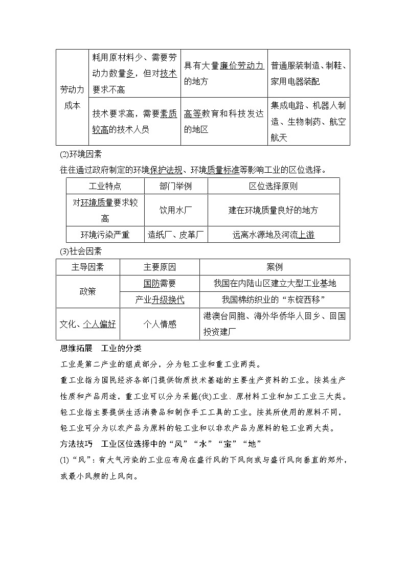 2025届高中地理一轮复习讲义：第二部分人文地理第十二单元产业区位因素第53课时　工业区位因素（教师版）第2页