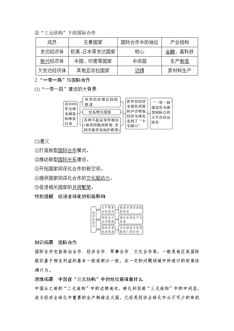 2025届高中地理一轮复习讲义：第三部分区域发展第十七单元区际联系与区域协调发展第71课时　国际合作（教师版）第2页