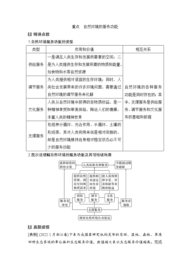 2025届高中地理一轮复习讲义：第四部分资源、环境与国家安全第十八单元自然资源与人类社会第72课时　自然环境的服务功能（学生版）第3页