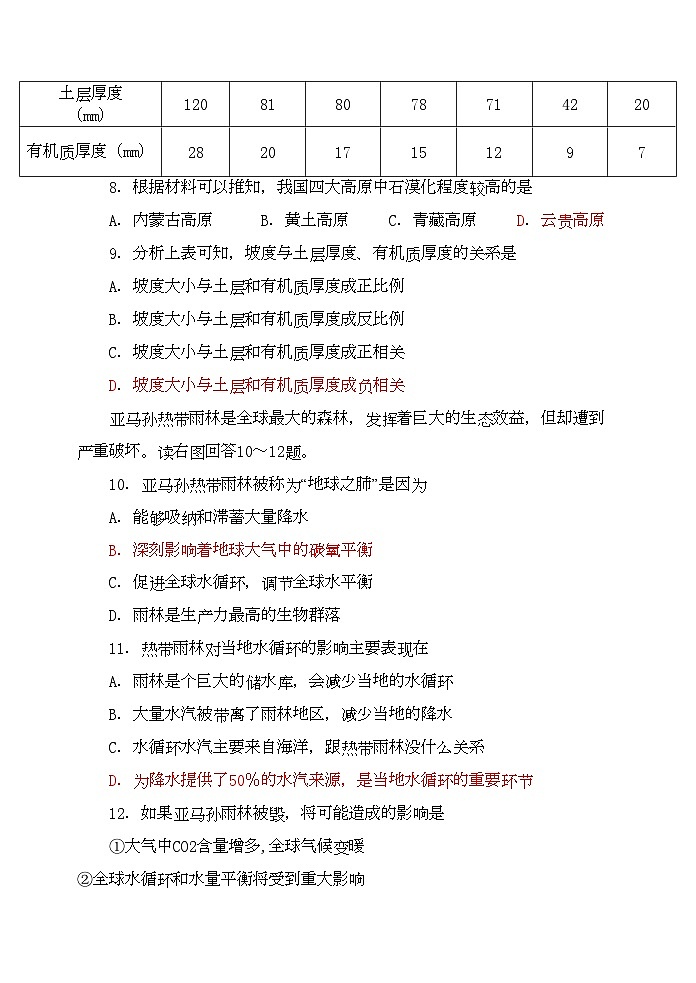 2022年福建省厦门高二地理上学期期中考试试题新人教版会员独享第3页