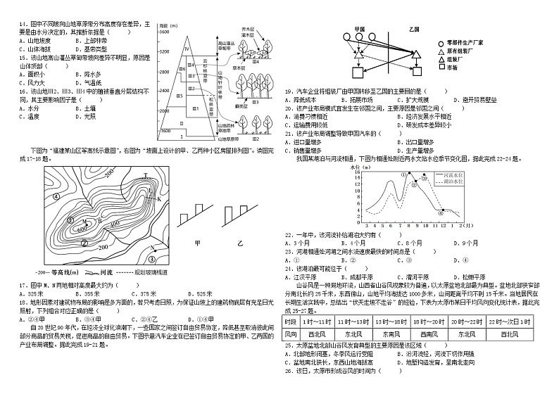 吉林省长春市2023_2024学年高三地理上学期9月月考试题含解析02