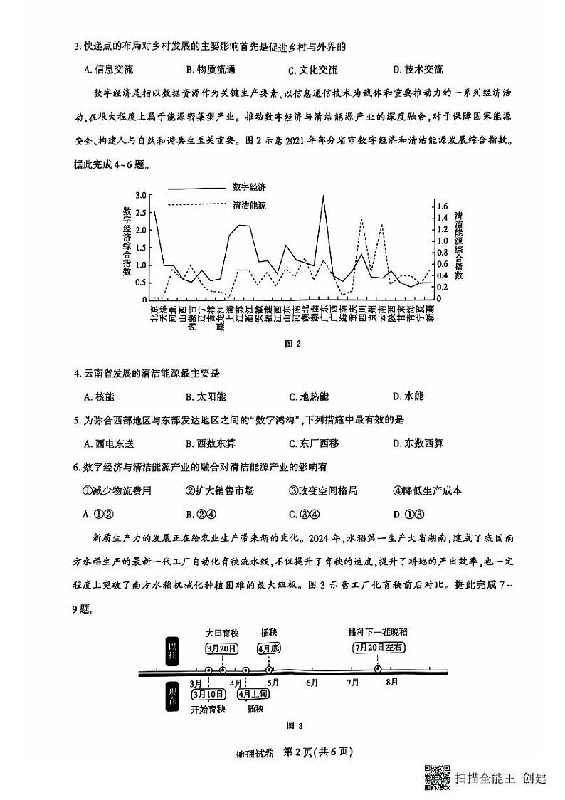 湖北省高中名校联盟2024-2025学年高三上学期11月月考地理试题（PDF版附解析）第2页