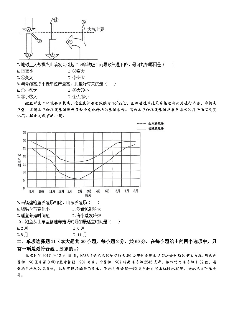 广东省广州市第六中学2024-2025学年高一上学期期中考试地理试题 (无答案)第2页