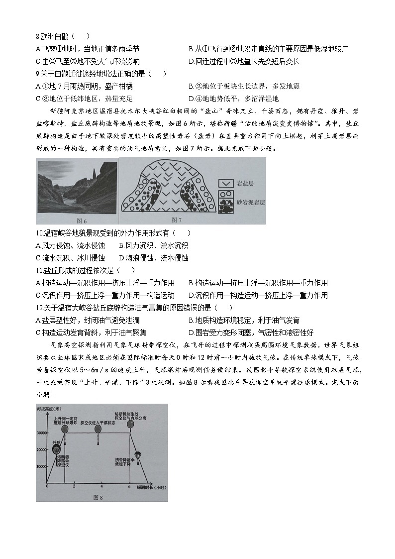 湖北省新高考协作体2024-2025学年高三上学期11月期中联考地理试卷（Word版附答案）第3页
