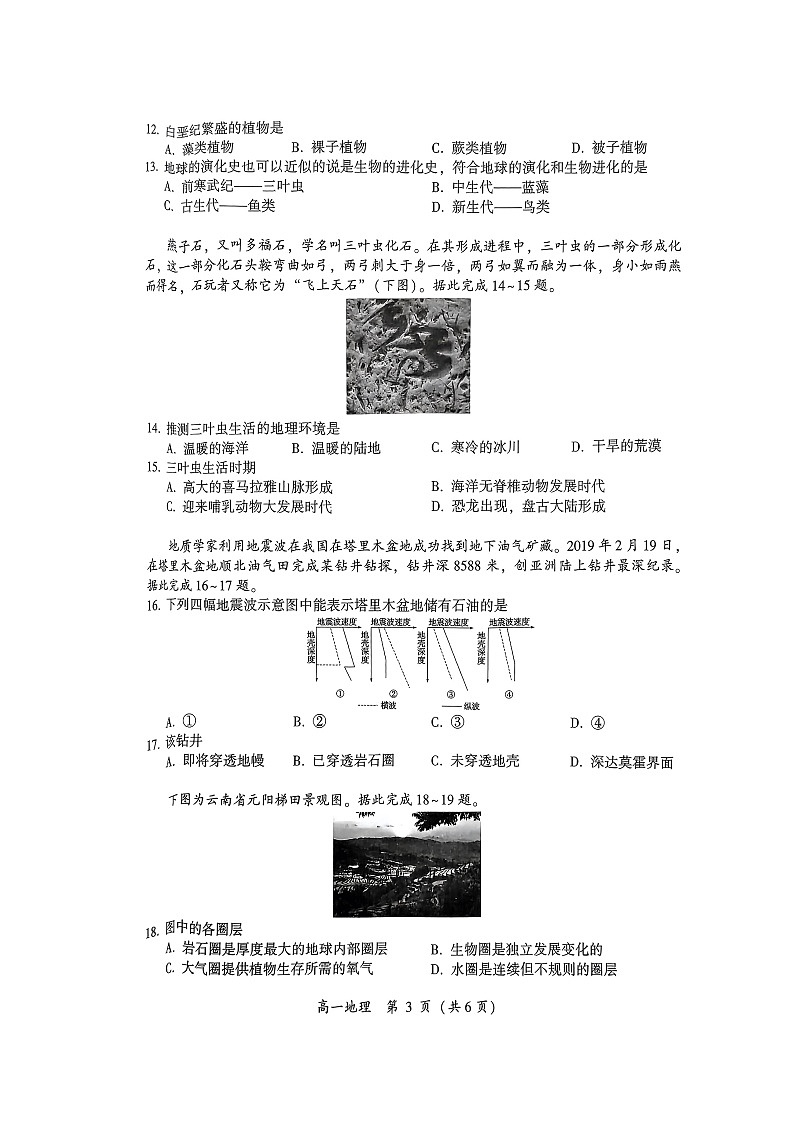 四川省凉山彝族自治州西昌市2024-2025学年高一上学期期中检测地理试题第3页