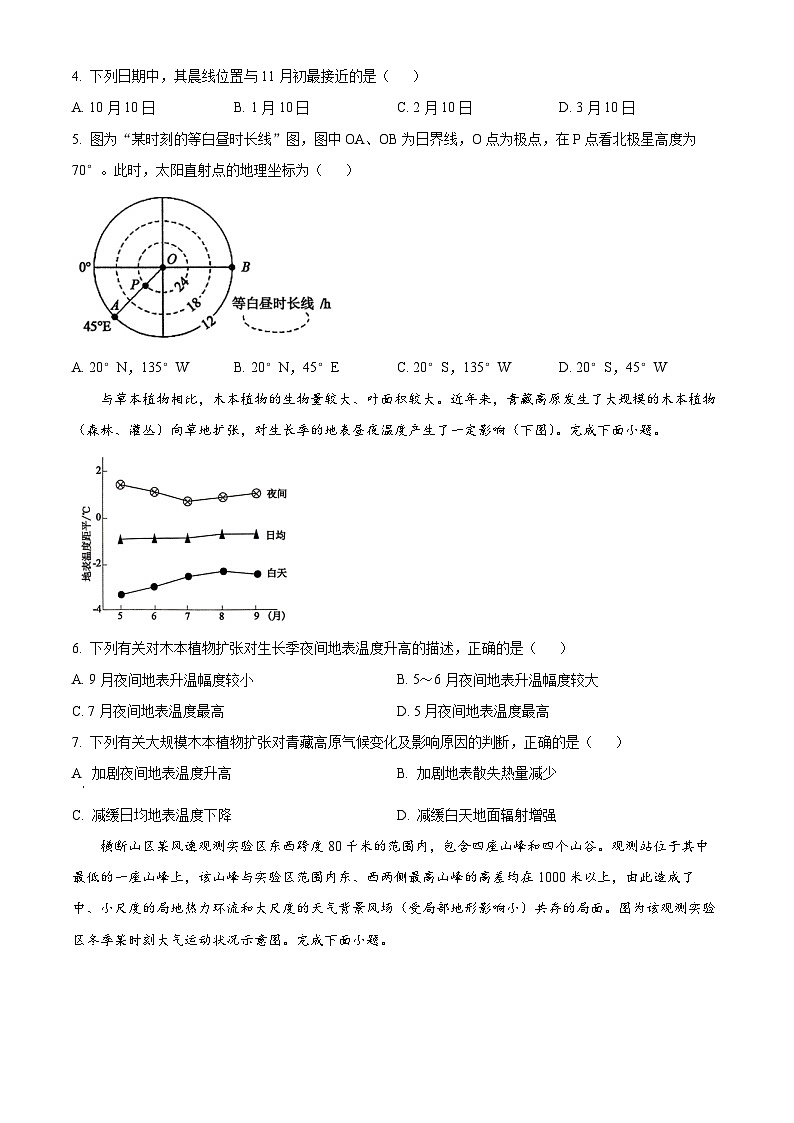 山东省枣庄市滕州市2025届高三上学期11月定时训练（期中）考试地理试题第2页
