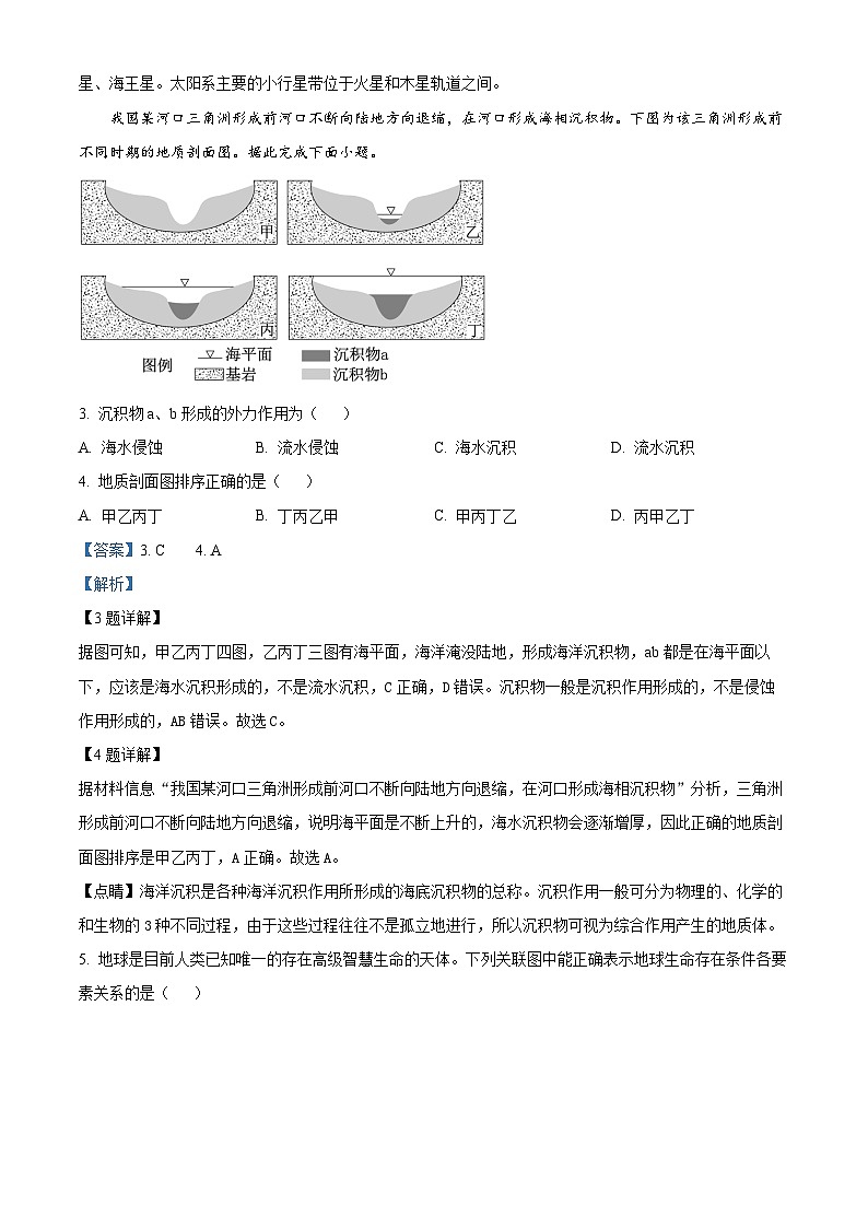 浙江省金砖联盟2024-2025学年高一上学期期中联考地理试题（Word版附解析）02