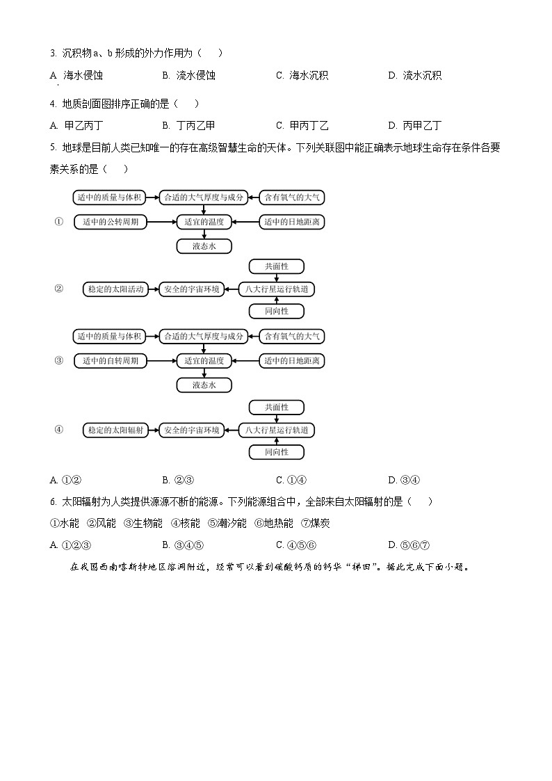 浙江省金砖联盟2024-2025学年高一上学期期中联考地理试题（Word版附解析）02