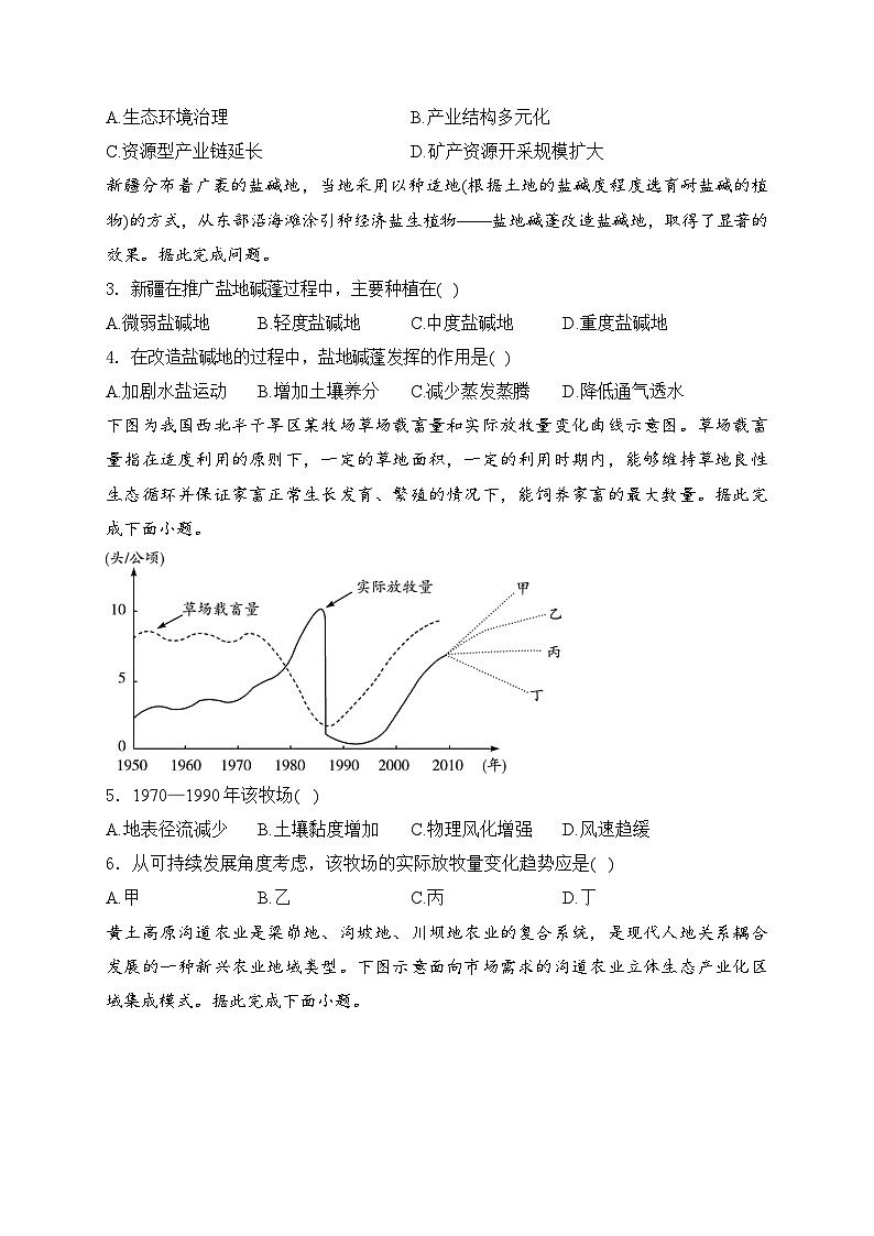 2025届高中地理一轮复习基础知识专题练： 资源、环境与区域发展第2页