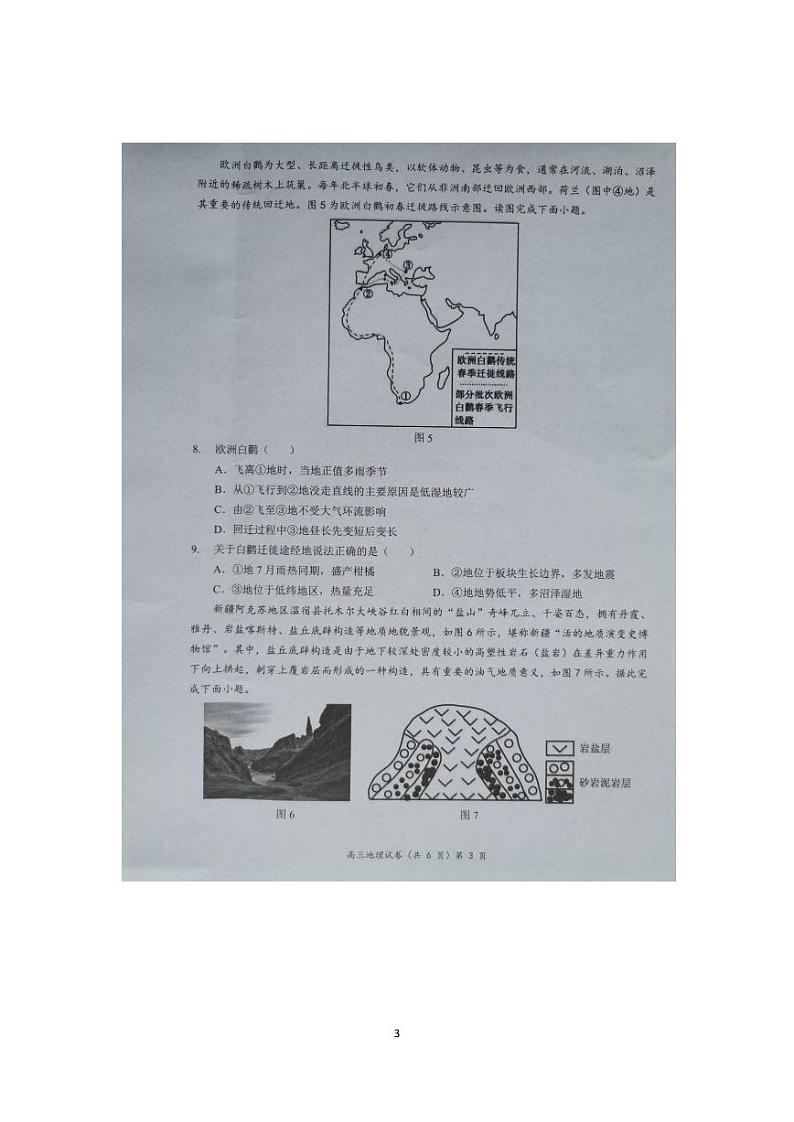 地理丨湖北省新高考协作体2025届高三上学期11月期中考试地理试卷及答案第3页