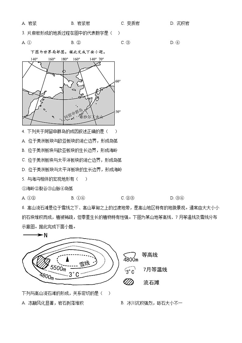 浙江省台州市山海协作体2024-2025学年高二上学期期中考试地理试题 Word版无答案第2页