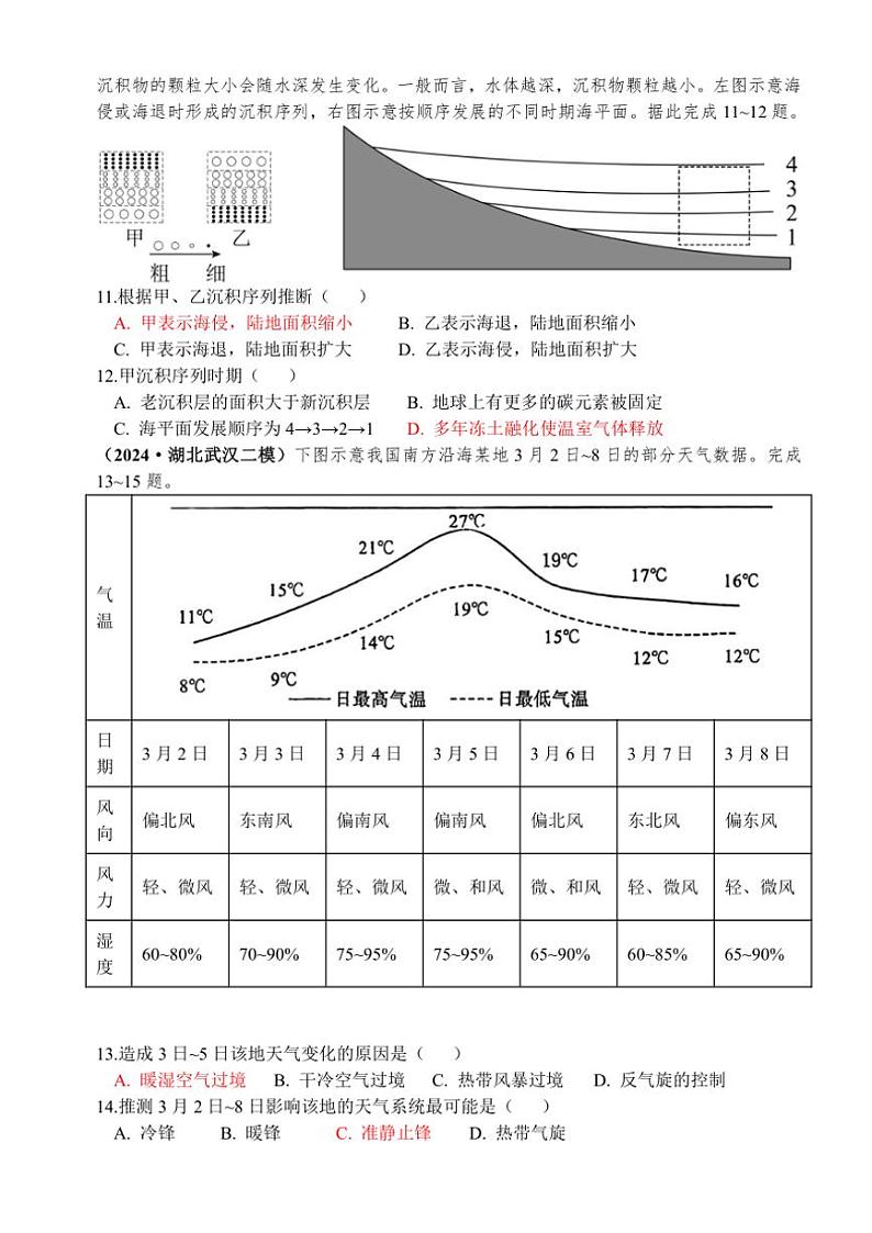 山东潍坊安丘市2024～2025高三(上)期中模拟卷(二)地理试卷(含答案)第3页