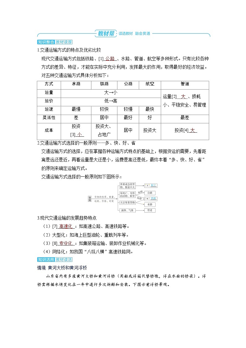 备战2025年高考地理精品教案第二部分人文地理第四章交通运输布局与区域发展第1讲区域发展对交通运输布局（Word版附解析）第2页