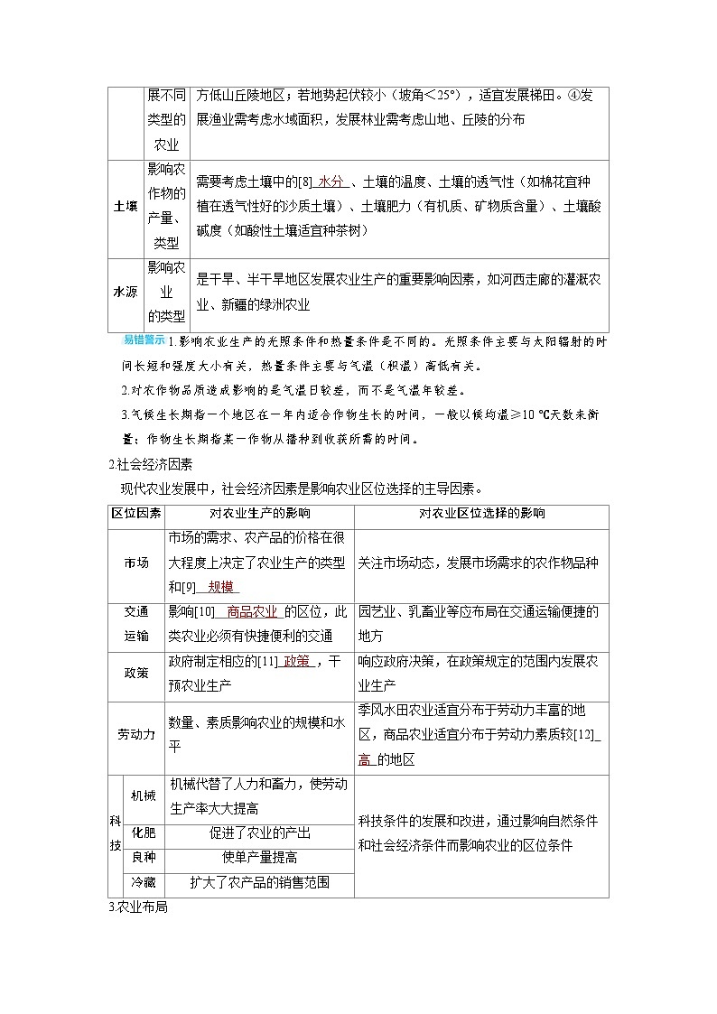 备战2025年高考地理精品教案第二部分人文地理第三章产业区位因素第1讲农业区位因素及其变化（Word版附解析）第3页