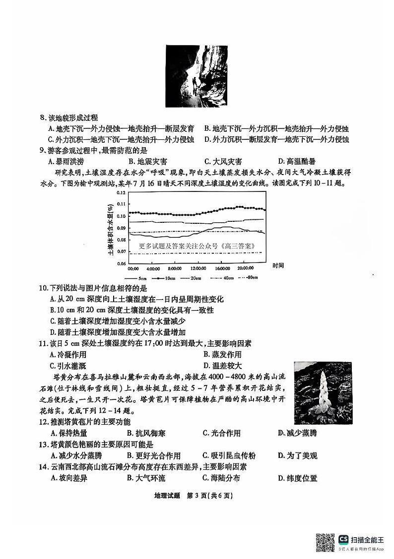 安徽省江淮十校2024-2025学年高三上学期11月第二次联考地理试题第3页