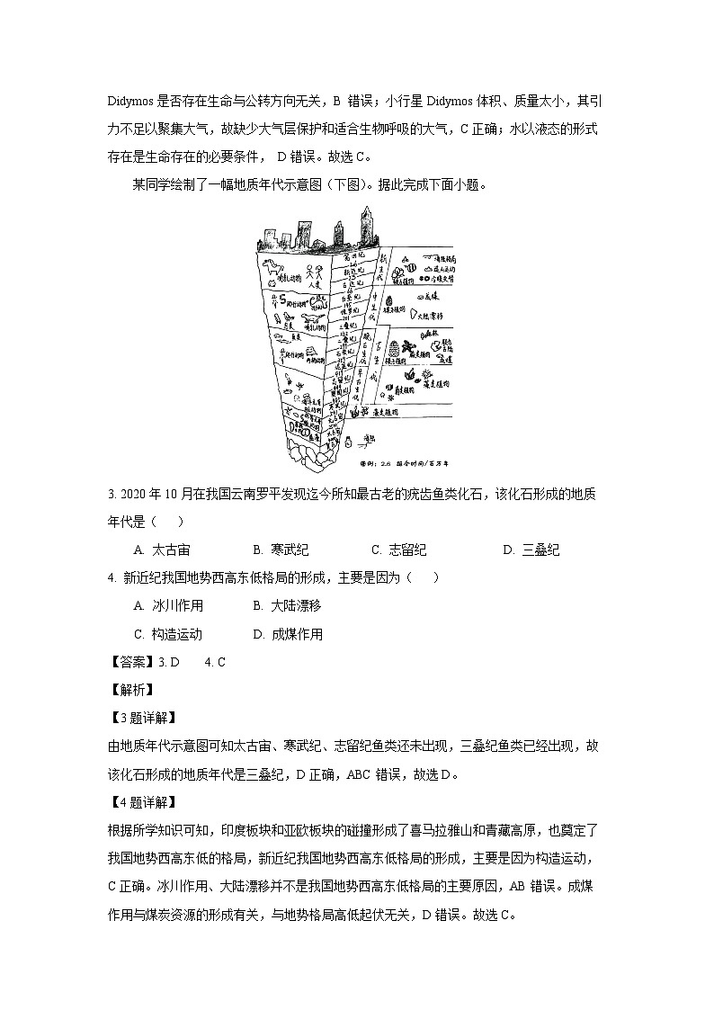 2022~2023学年山东省威海市高一(上)期末地理试卷(解析版)第2页