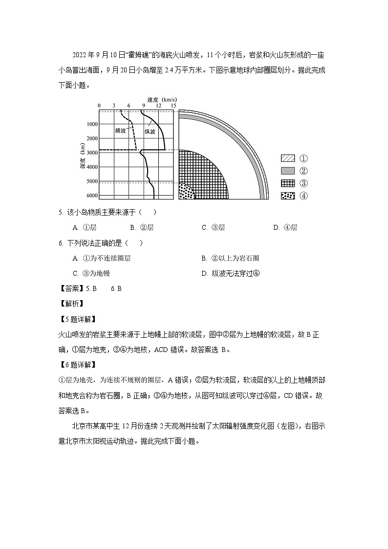 2022~2023学年山东省威海市高一(上)期末地理试卷(解析版)第3页