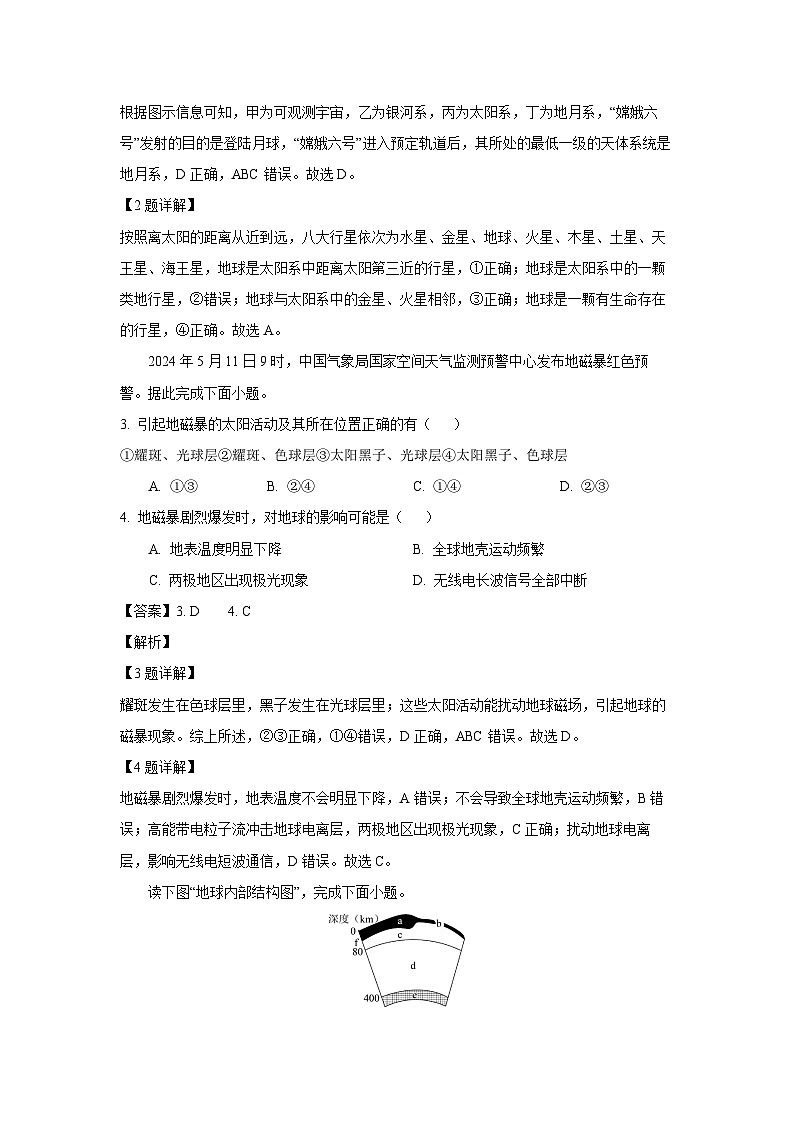 2024~2025学年陕西省咸阳市礼泉县高一(上)期中地理试卷(解析版)第2页