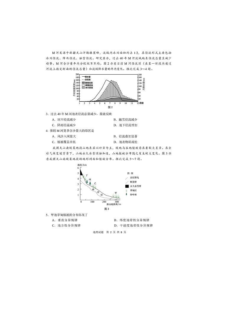2024年11月青岛市高三年级部分学生调研检测地理试题第2页