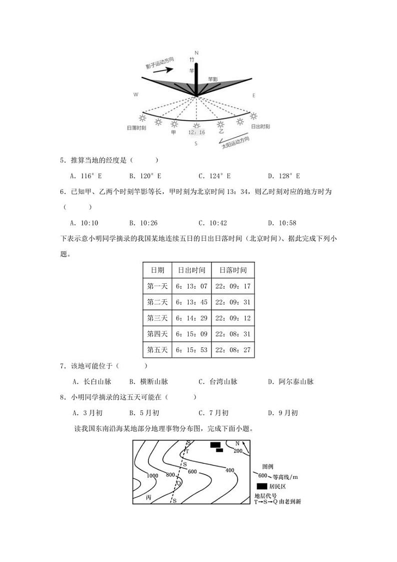 2024～2025学年四川省眉山市仁寿县高二(上)期中地理试卷(含答案)第2页