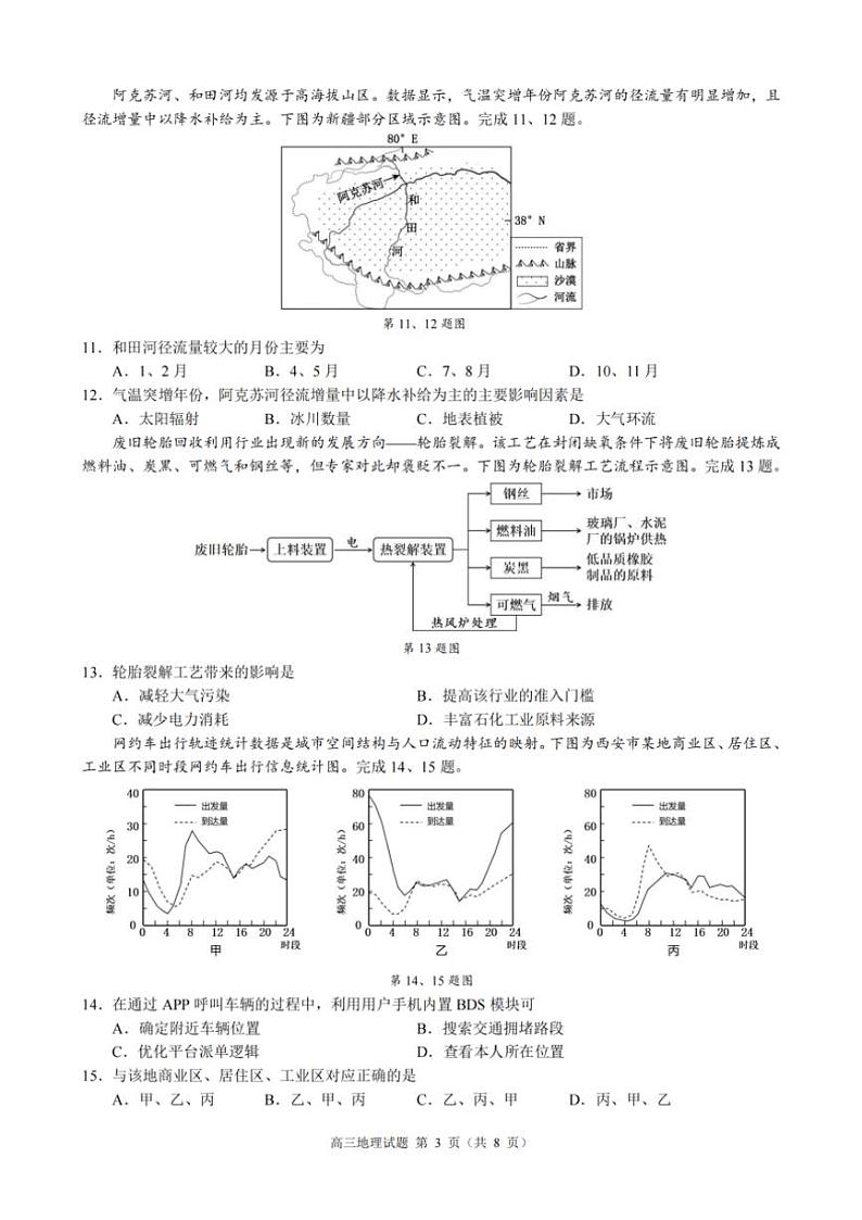 2024学年浙江省县域教研联盟高三年级(上)模拟考试地理试卷(含答案)第3页